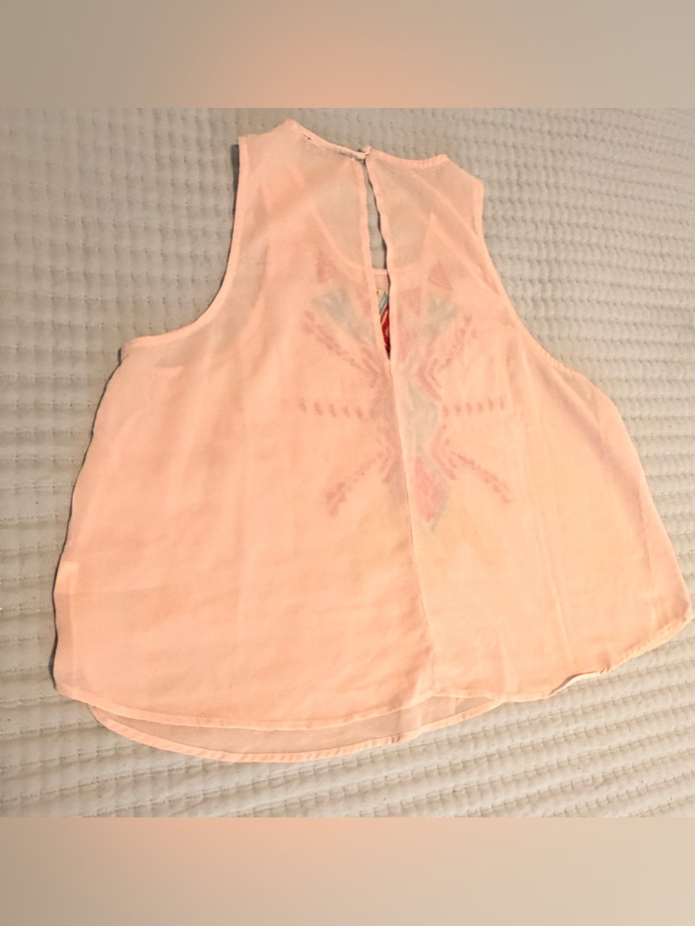 Embroidered Light Pink Racerback Tank Top - Picture 2 of 3